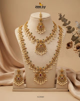 Roseate Teardrop Pearl Malla Set Malla Necklace - Zeesy Jewellery Pakistan | Premium Artificial & Imitation Jewellery