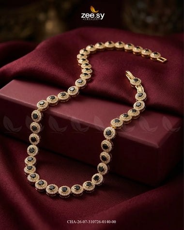 Round Solitaire Halo Tennis Chain