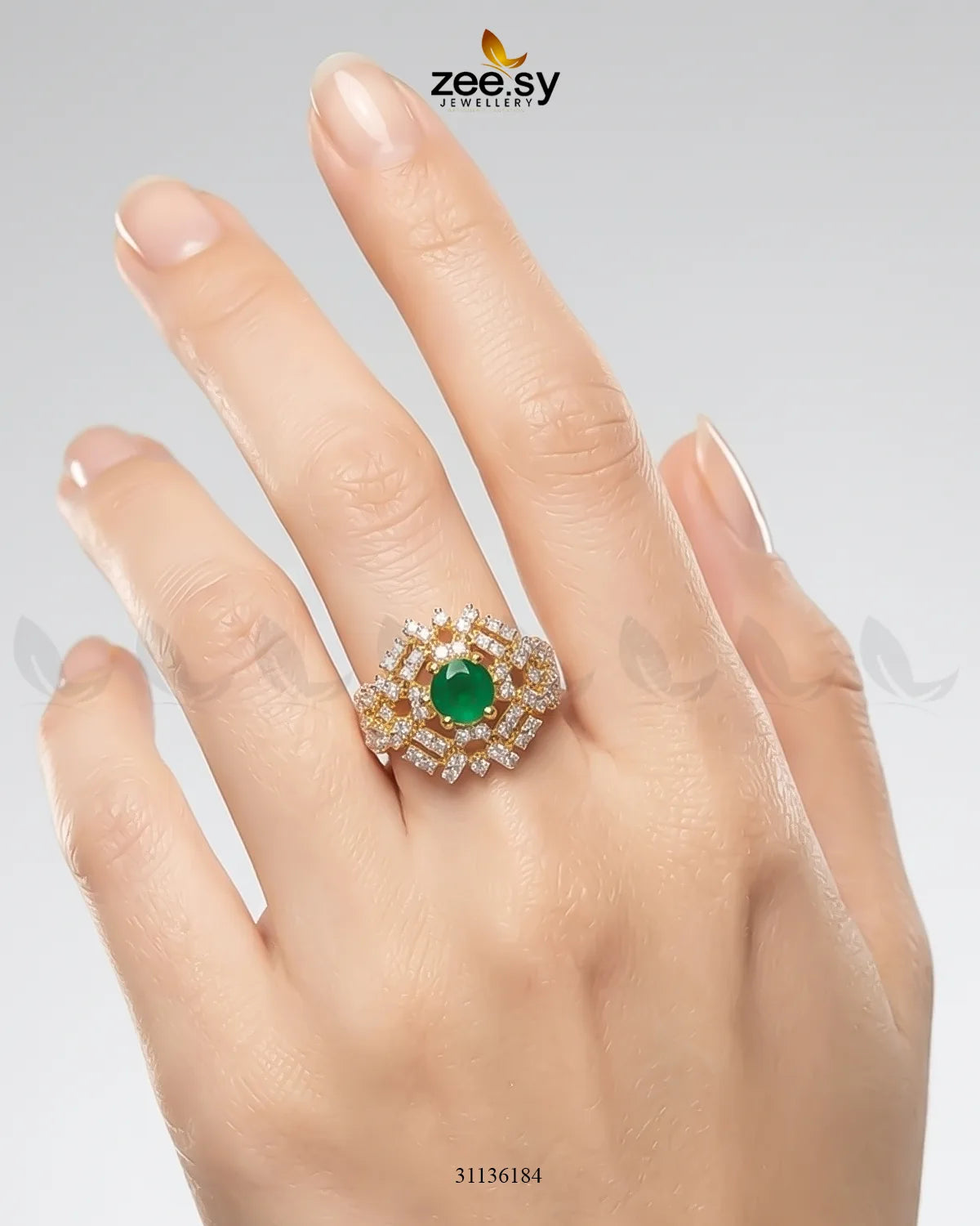Royal Azure Cluster Ring Finger Ring - Zeesy Jewellery Pakistan | Premium Artificial & Imitation Jewellery