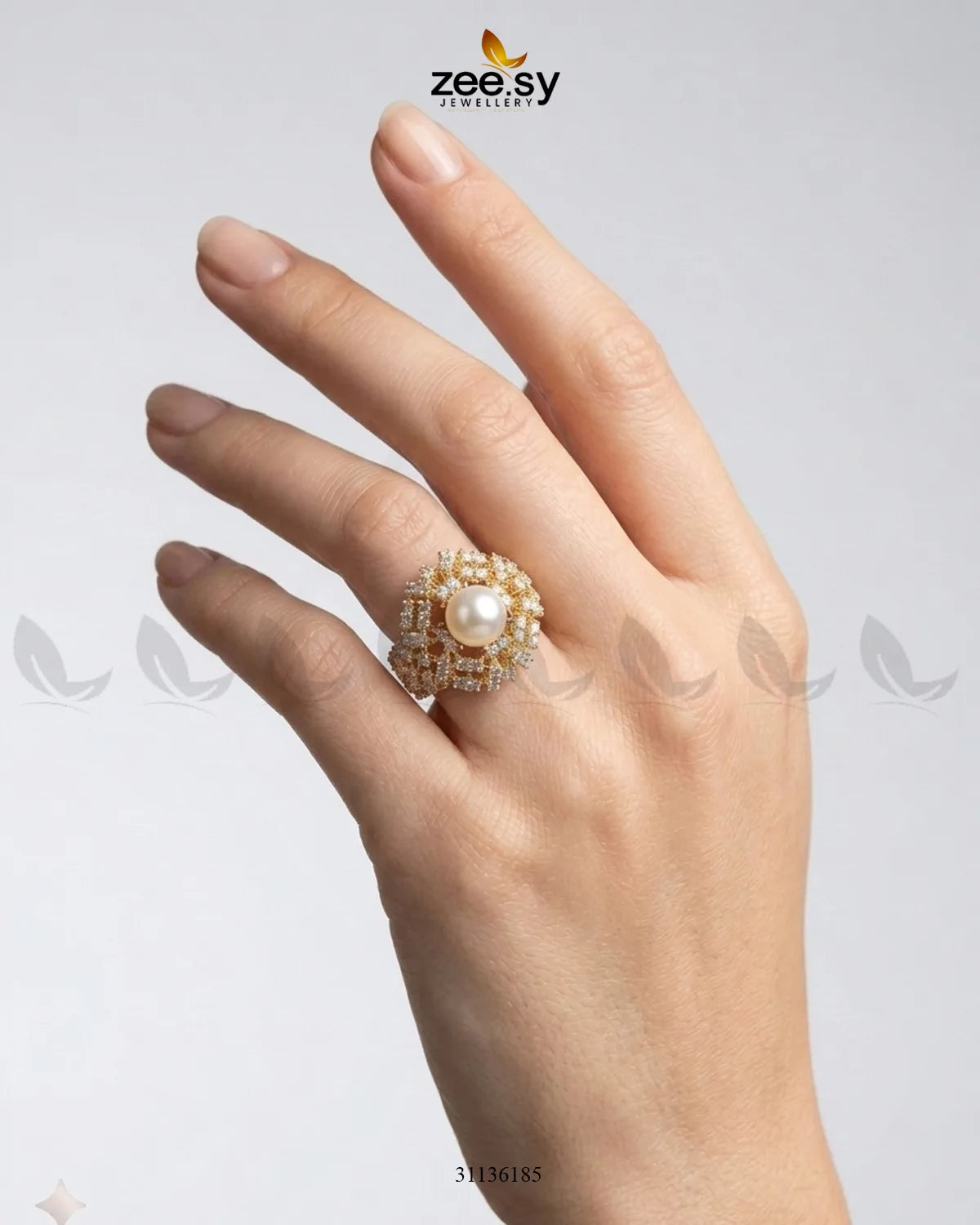 Royal Azure Cluster Ring Finger Ring - Zeesy Jewellery Pakistan | Premium Artificial & Imitation Jewellery