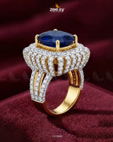 Royal Azure Halo Ring Finger Ring - Zeesy Jewellery Pakistan | Premium Artificial & Imitation Jewellery