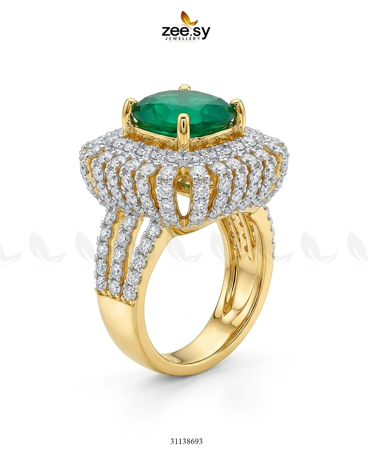 Royal Azure Halo Ring Finger Ring - Zeesy Jewellery Pakistan | Premium Artificial & Imitation Jewellery