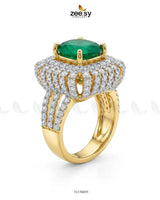 Royal Azure Halo Ring Finger Ring - Zeesy Jewellery Pakistan | Premium Artificial & Imitation Jewellery
