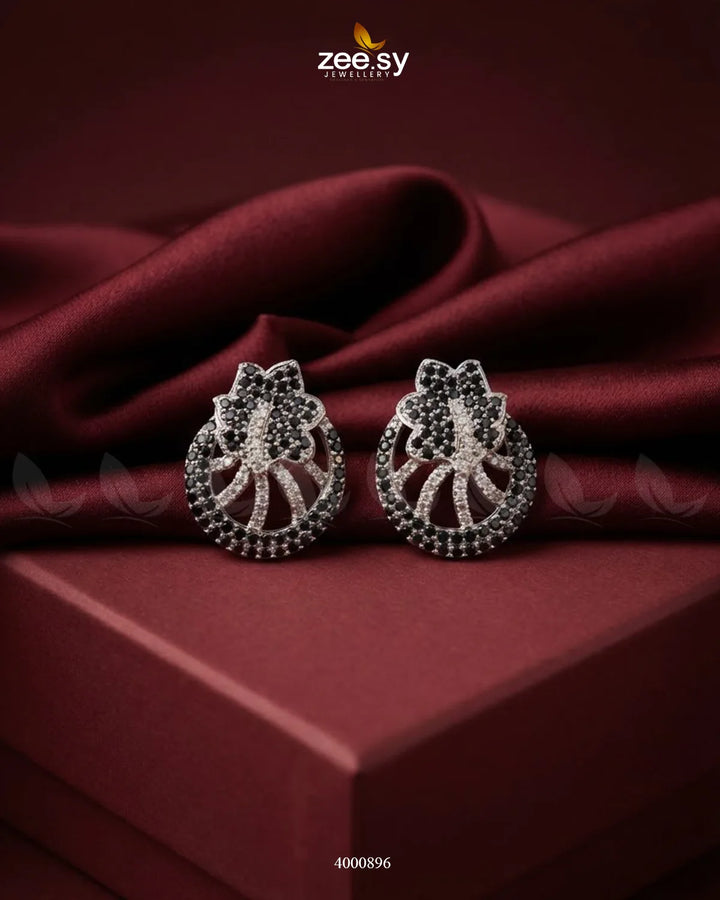 Royal Floral Zircon Earrings - Silver Earrings - Zeesy Jewellery Pakistan | Premium Artificial & Imitation Jewellery