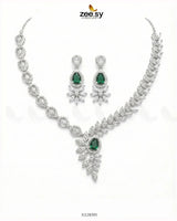 Royal Floral Zirconia Necklace Set - Zeesy.pk