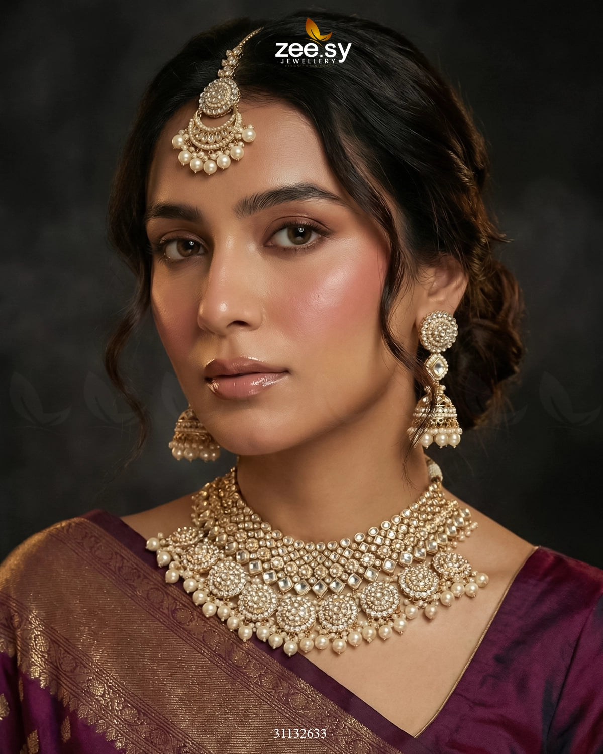 Royal Flower Kundan Bridal Set - Zeesy Jewellery