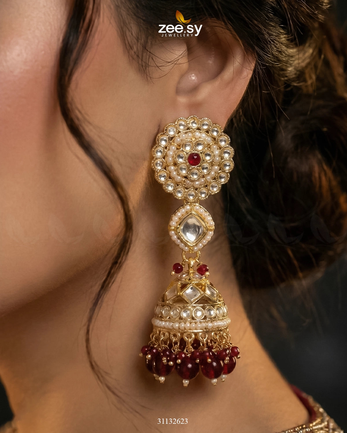 Royal Flower Kundan Bridal Set - Zeesy Jewellery