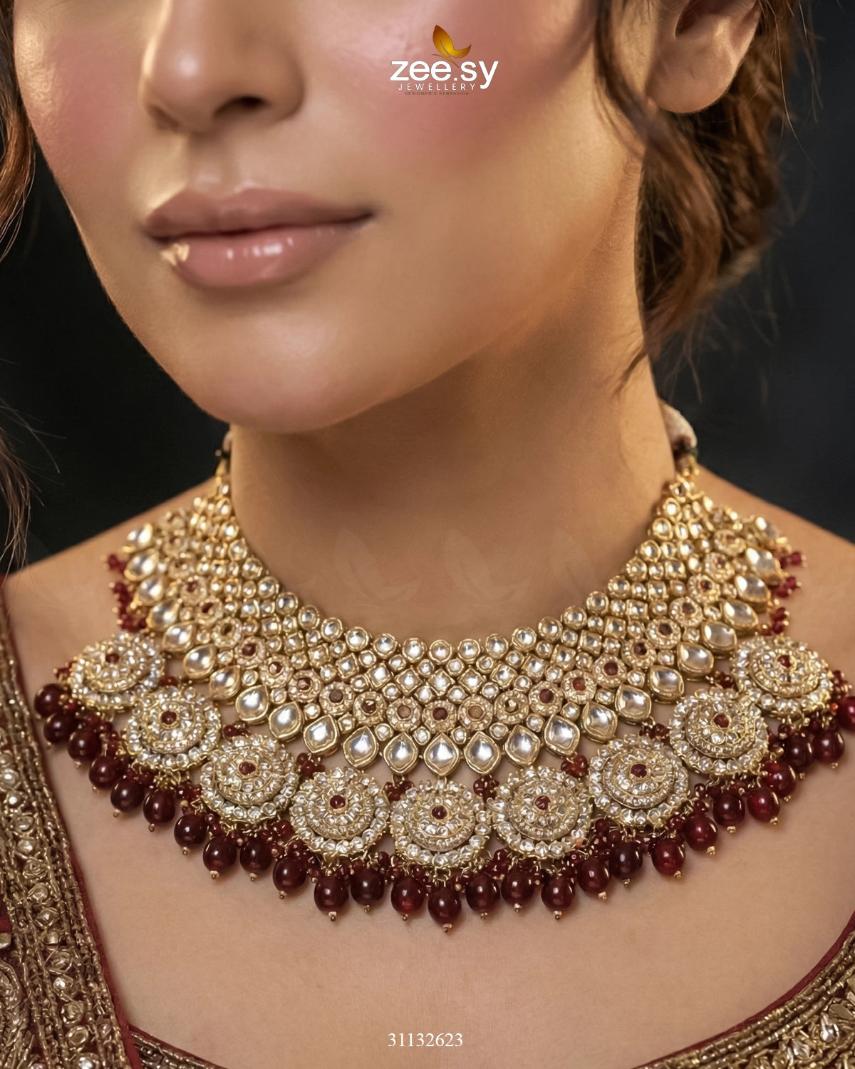 Royal Flower Kundan Bridal Set - Zeesy Jewellery