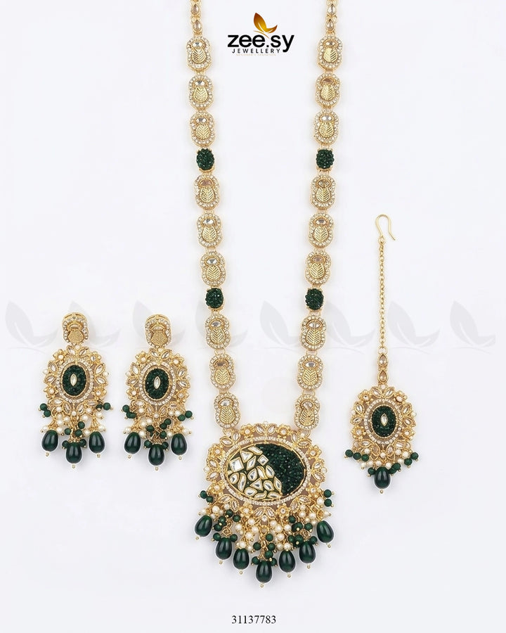Royal Kundan Malla Necklace Set Malla Necklace - Zeesy Jewellery Pakistan | Premium Artificial & Imitation Jewellery