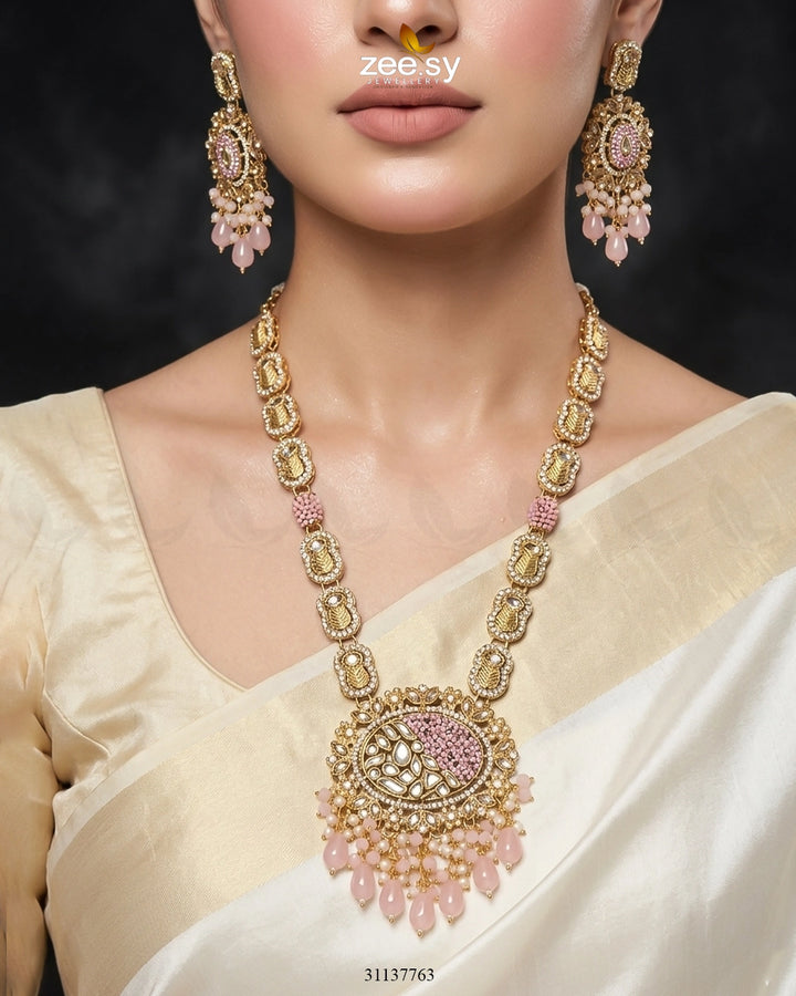Royal Kundan Malla Necklace Set Malla Necklace - Zeesy Jewellery Pakistan | Premium Artificial & Imitation Jewellery