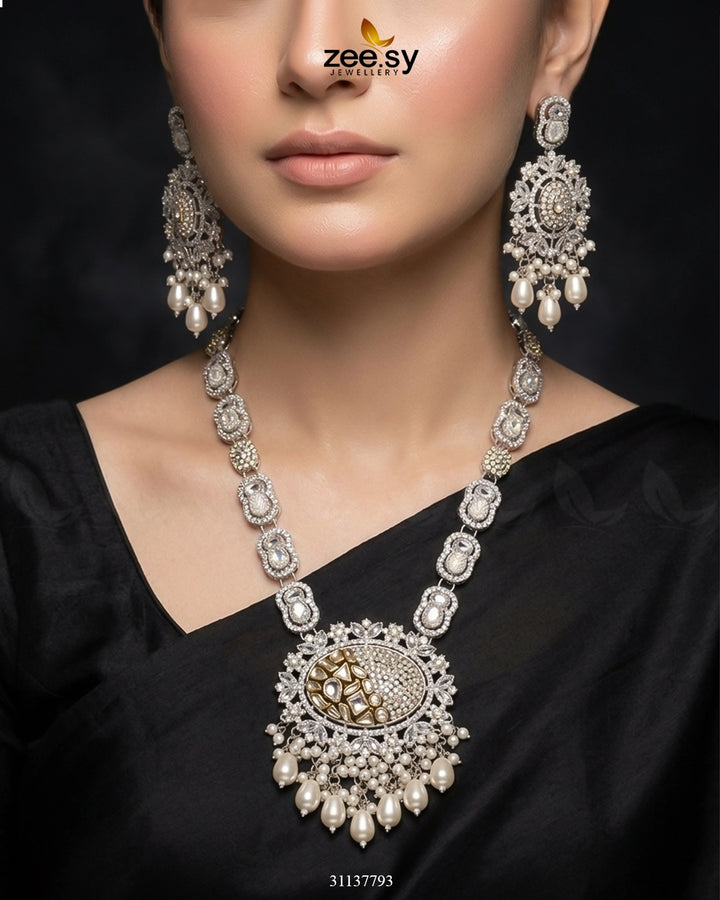 Royal Kundan Malla Necklace Set Malla Necklace - Zeesy Jewellery Pakistan | Premium Artificial & Imitation Jewellery