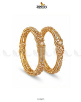 Royal Neel Cluster Pave Bangles Golden Champagne - Zeesy Jewellery