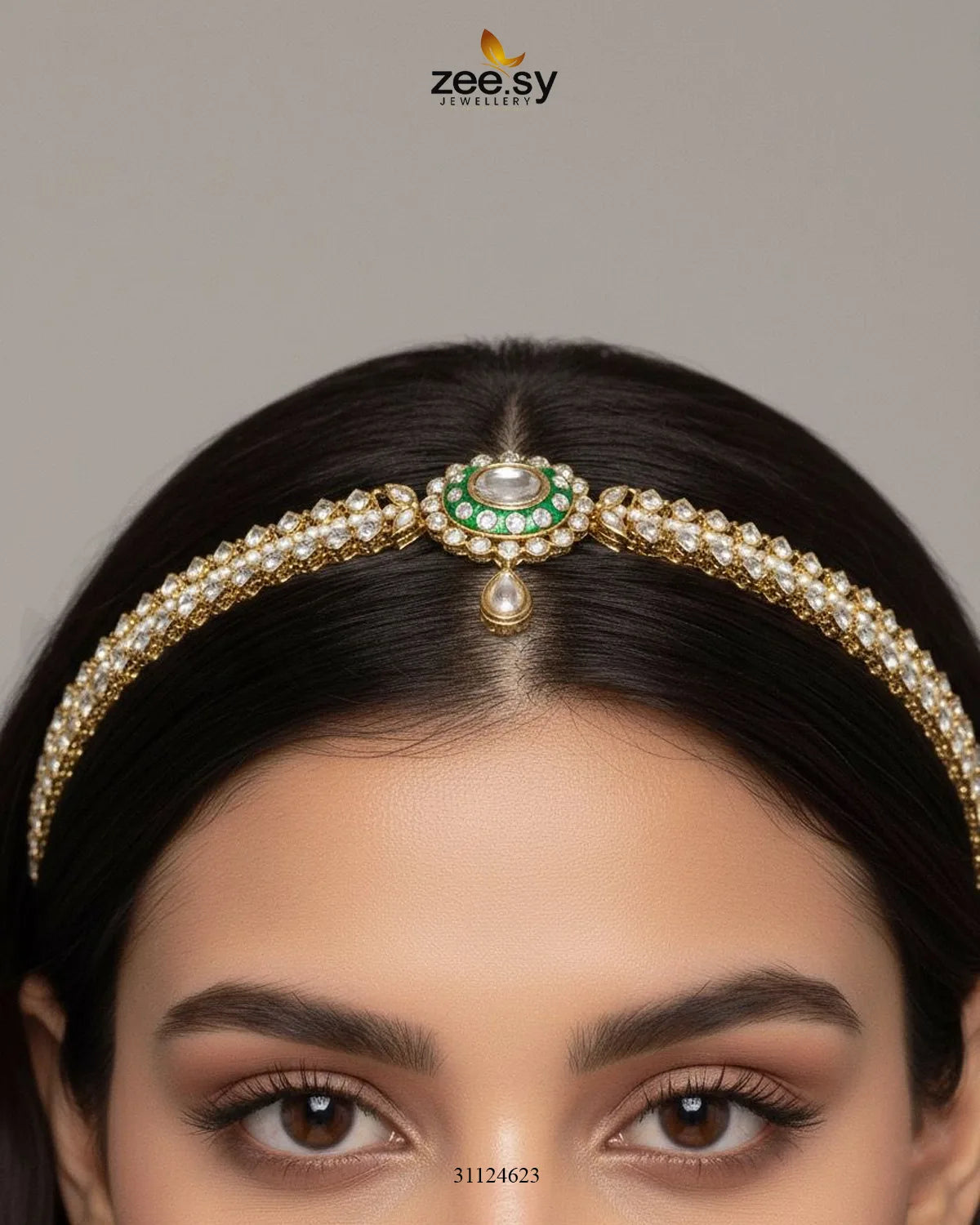 Royal Perpetual Gemstone Sheesh Patti - Zeesy Jewellery