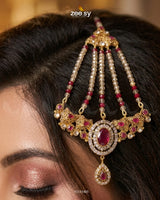 Royal Ruby Oval Bridal Set Bridal Set - Zeesy Jewellery Pakistan | Premium Artificial & Imitation Jewellery