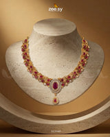 Royal Ruby Oval Bridal Set Bridal Set - Zeesy Jewellery Pakistan | Premium Artificial & Imitation Jewellery