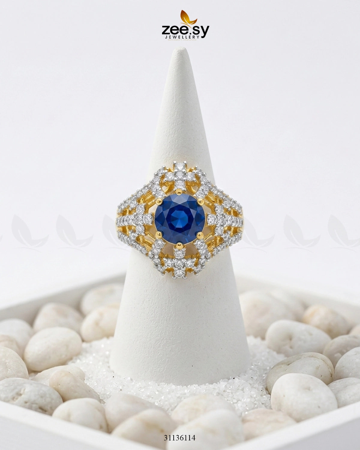 Royal Stone Cluster Ring Finger Ring - Zeesy Jewellery Pakistan | Premium Artificial & Imitation Jewellery