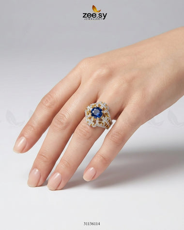 Royal Stone Cluster Ring Finger Ring - Zeesy Jewellery Pakistan | Premium Artificial & Imitation Jewellery