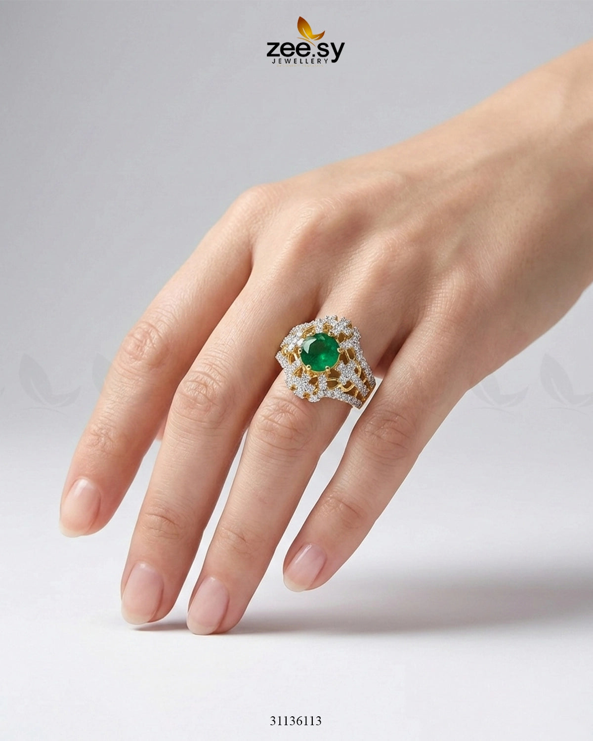 Royal Stone Cluster Ring Finger Ring - Zeesy Jewellery Pakistan | Premium Artificial & Imitation Jewellery