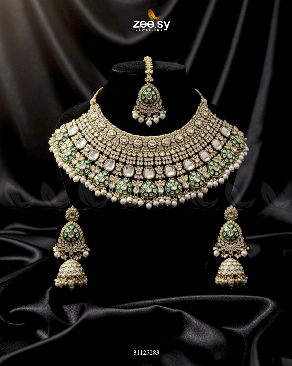 Royal Intricate Crystal Bridal Set - Zeesy Jewellery