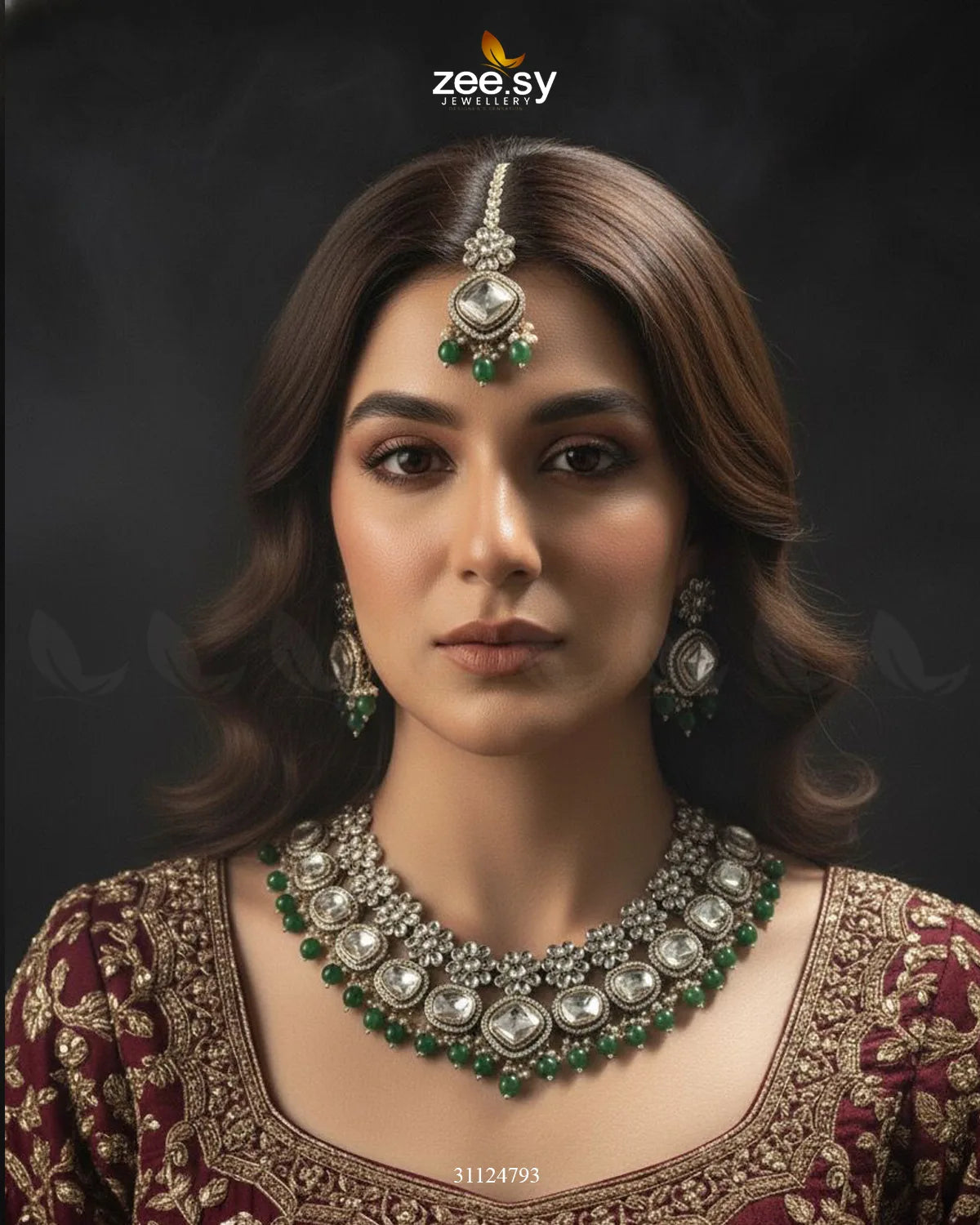 Royal Tradiitional Crystal Bridal Set - Zeesy Jewellery