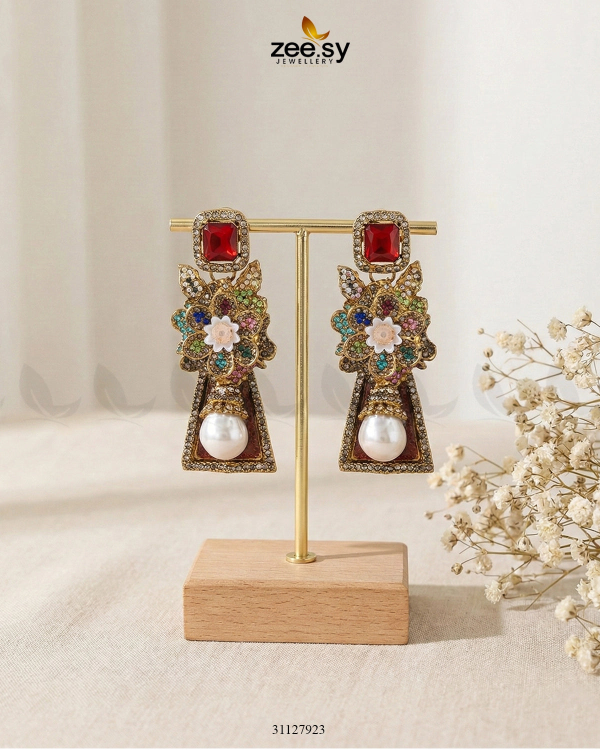 Ruby Palace Baroque Pearl Earrings - Zeesy Jewellery