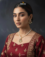 Meenakari Floral Pearl Necklace Set - Zeesy Jewellery