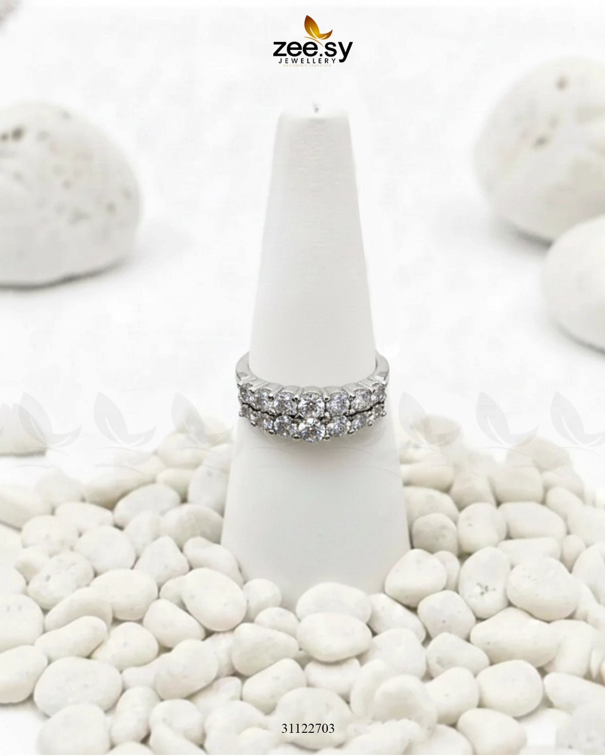 Double Row Brilliant Pavé Ring - Zeesy Jewellery