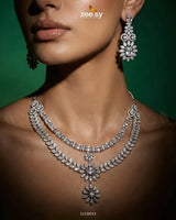 Winter Leaf Crystal Necklace Set