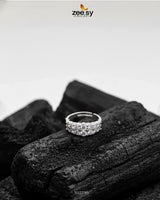 Double Row Brilliant Pavé Ring Silver - Zeesy Jewellery