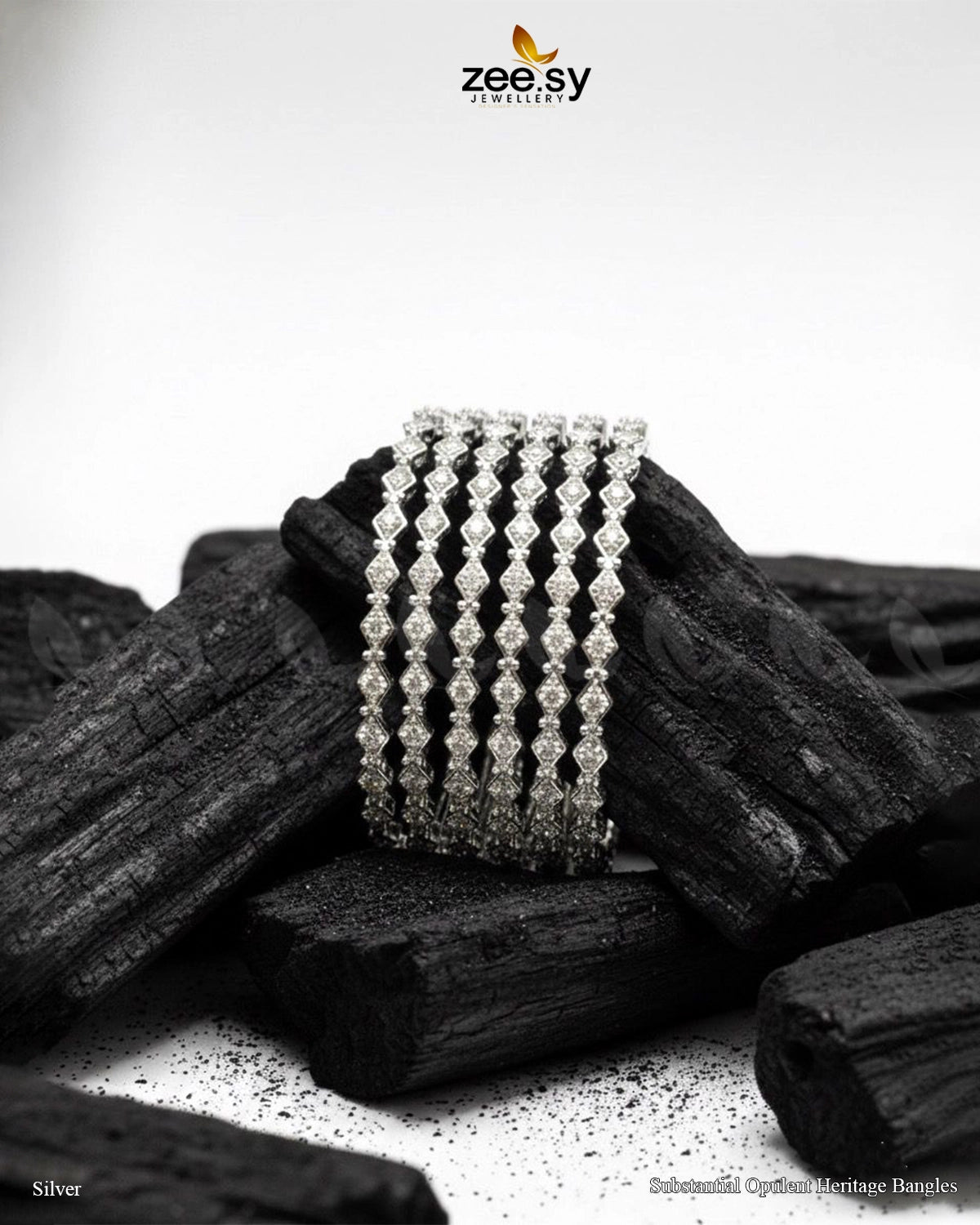 Substantial Opulent Heritage Bangles - Silver - Zeesy Jewellery