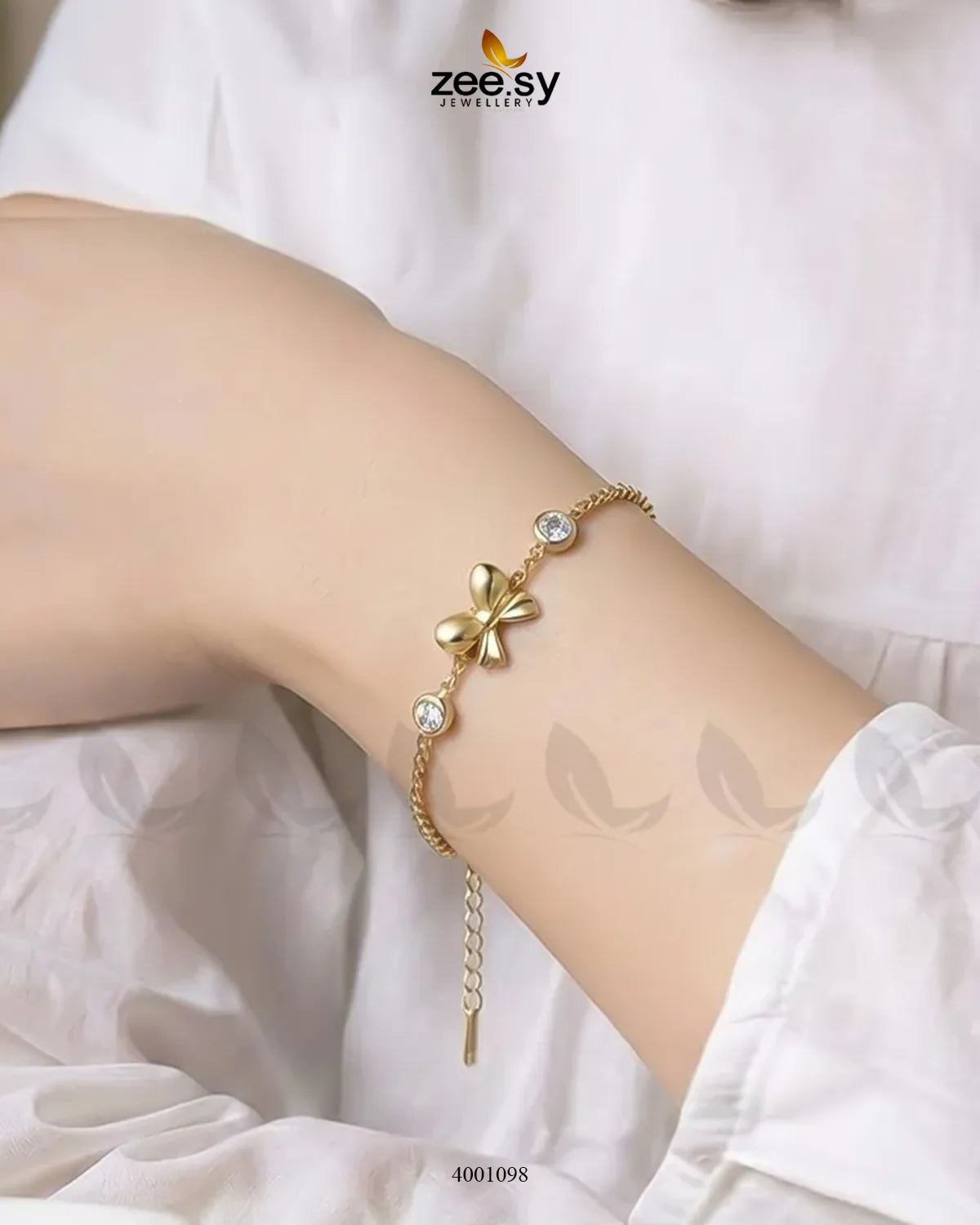 Fine Link Butterfly Crystal Bracelet