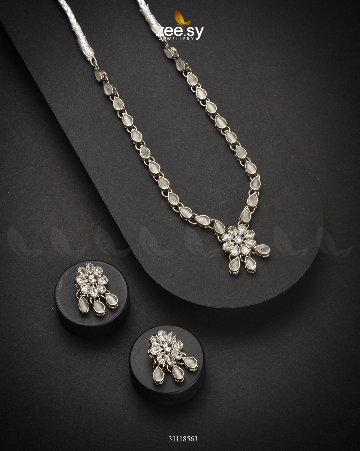 Meridian Necklace Set Silver - Zeesy Jewellery