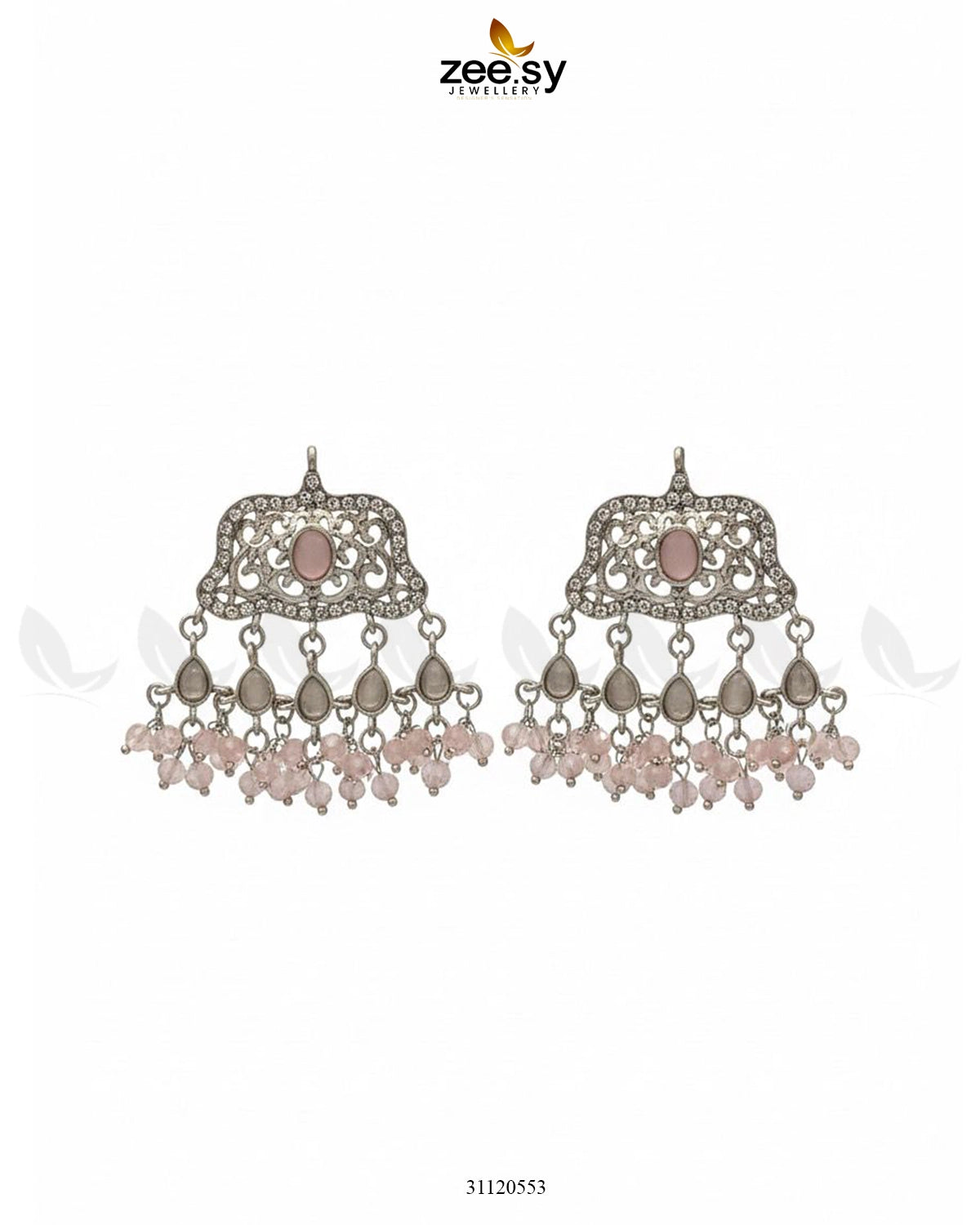 Elegant Tassel Moti Work Earrings - Zeesy Jewellery