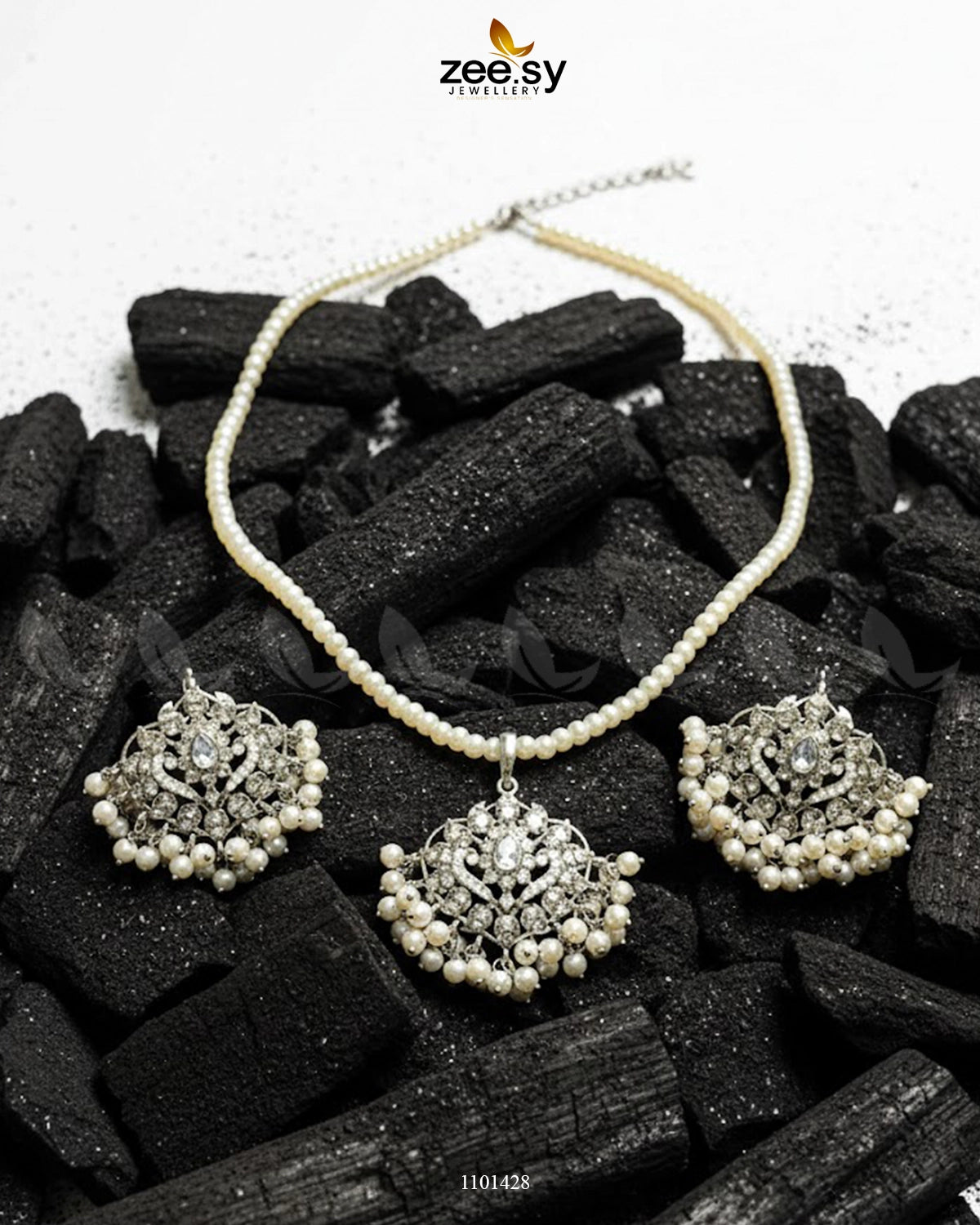 NECKLACE-0197 Silver - Zeesy Jewellery