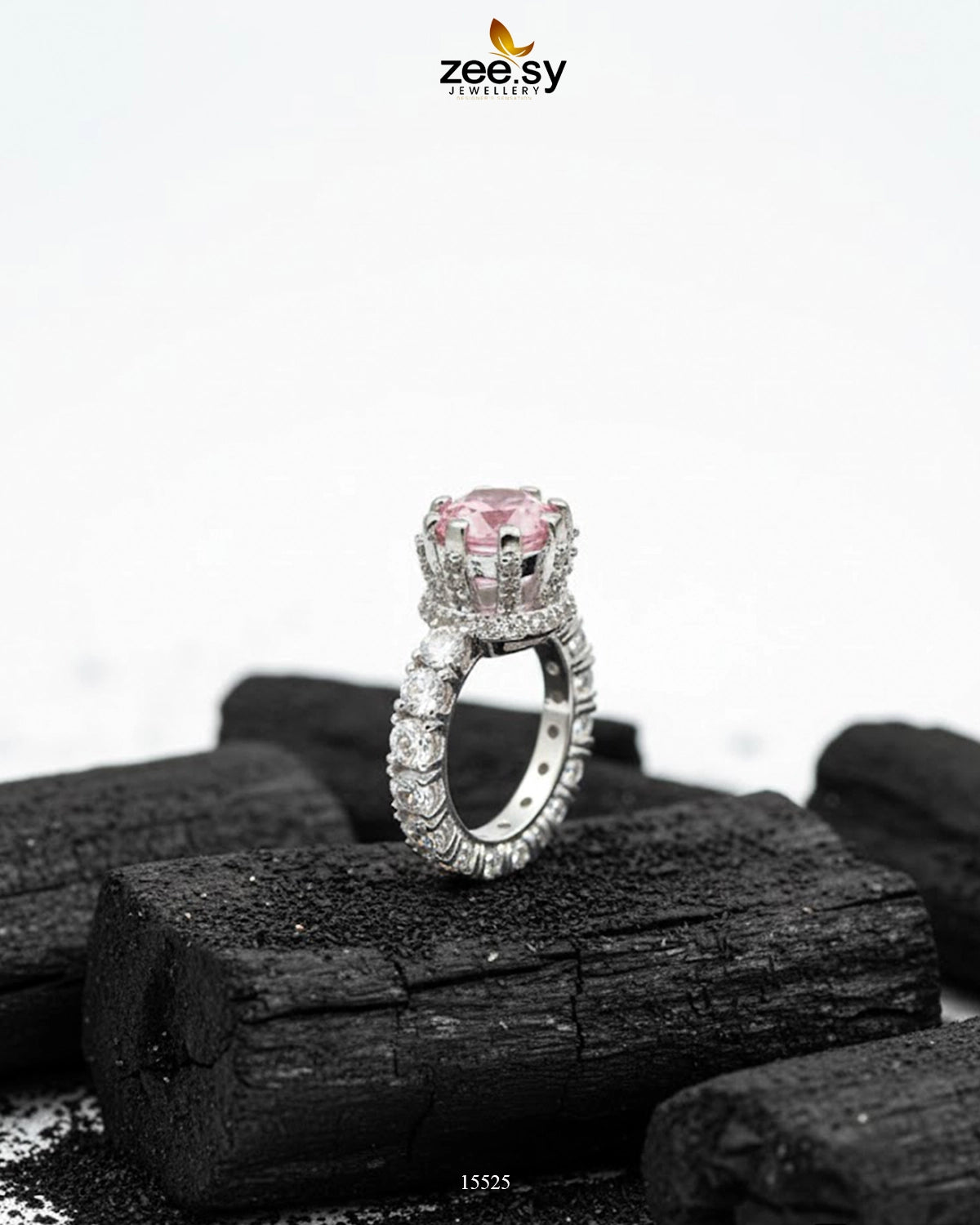 Moana Ring Silver Mint Pink - Zeesy Jewellery