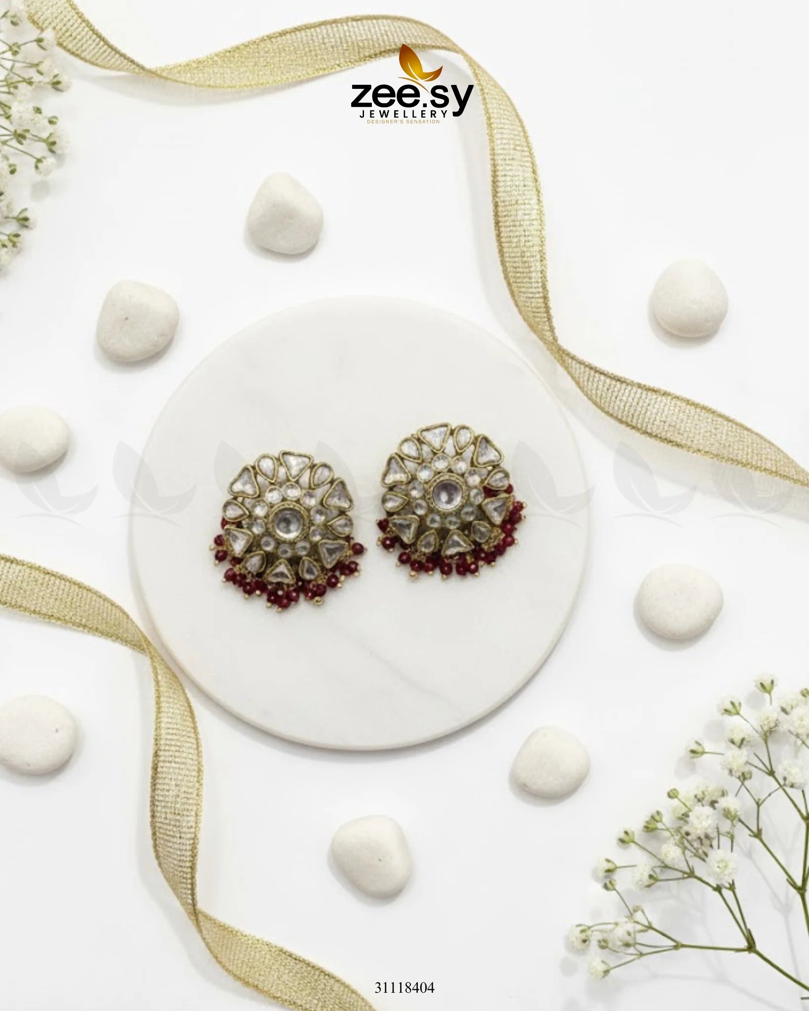 Sandbar Earrings Golden Red - Zeesy Jewellery