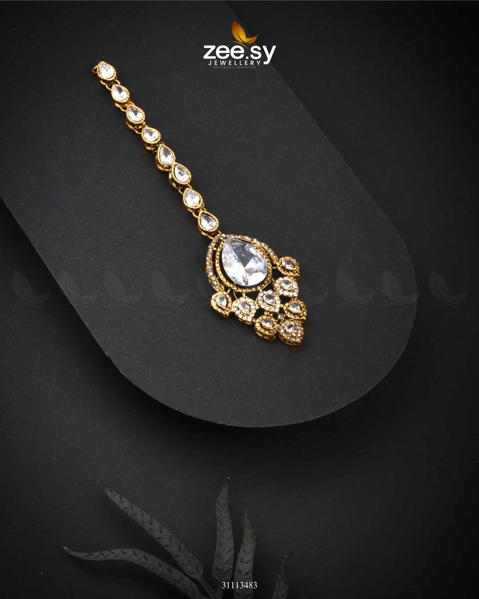 Saphira Bindiya Golden white - Zeesy Jewellery
