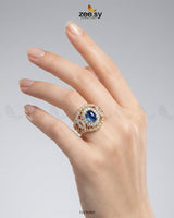 Sapphire Circle Cluster Ring