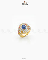 Sapphire Circle Cluster Ring