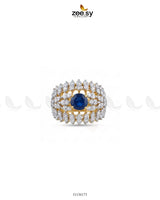Sapphire Crown Gems Cluster Ring Finger Ring - Zeesy Jewellery Pakistan | Premium Artificial & Imitation Jewellery