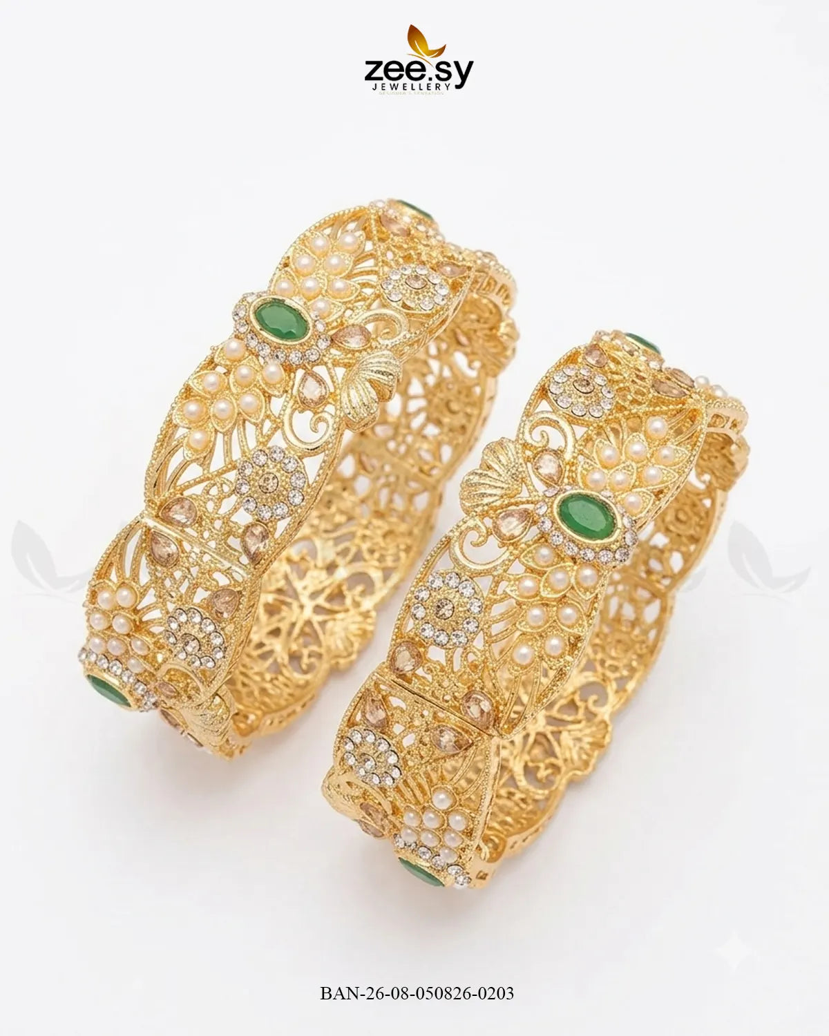 Scalloped Pearl Filigree Statement Bangles