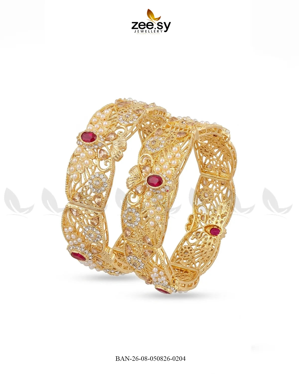 Scalloped Pearl Filigree Statement Bangles
