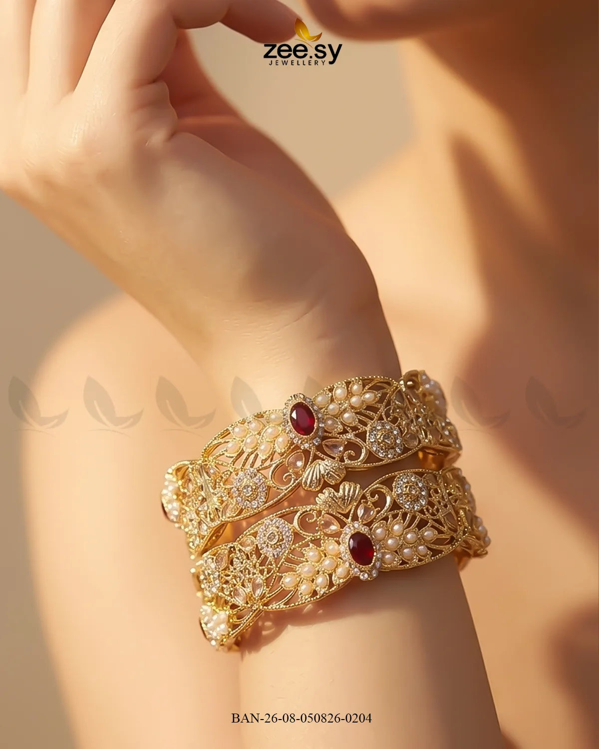 Scalloped Pearl Filigree Statement Bangles