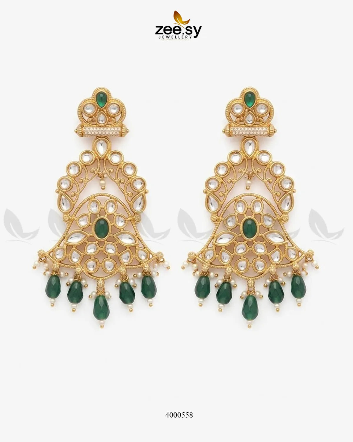Scarlet Filigree Kundan Earrings Earrings - Zeesy Jewellery Pakistan | Premium Artificial & Imitation Jewellery