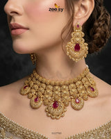 Scarlet Heritage Ruby Bridal Set Bridal Set - Zeesy Jewellery Pakistan | Premium Artificial & Imitation Jewellery
