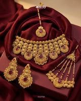 Scarlet Heritage Ruby Bridal Set Bridal Set - Zeesy Jewellery Pakistan | Premium Artificial & Imitation Jewellery