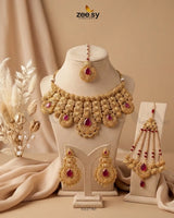Scarlet Heritage Ruby Bridal Set Bridal Set - Zeesy Jewellery Pakistan | Premium Artificial & Imitation Jewellery