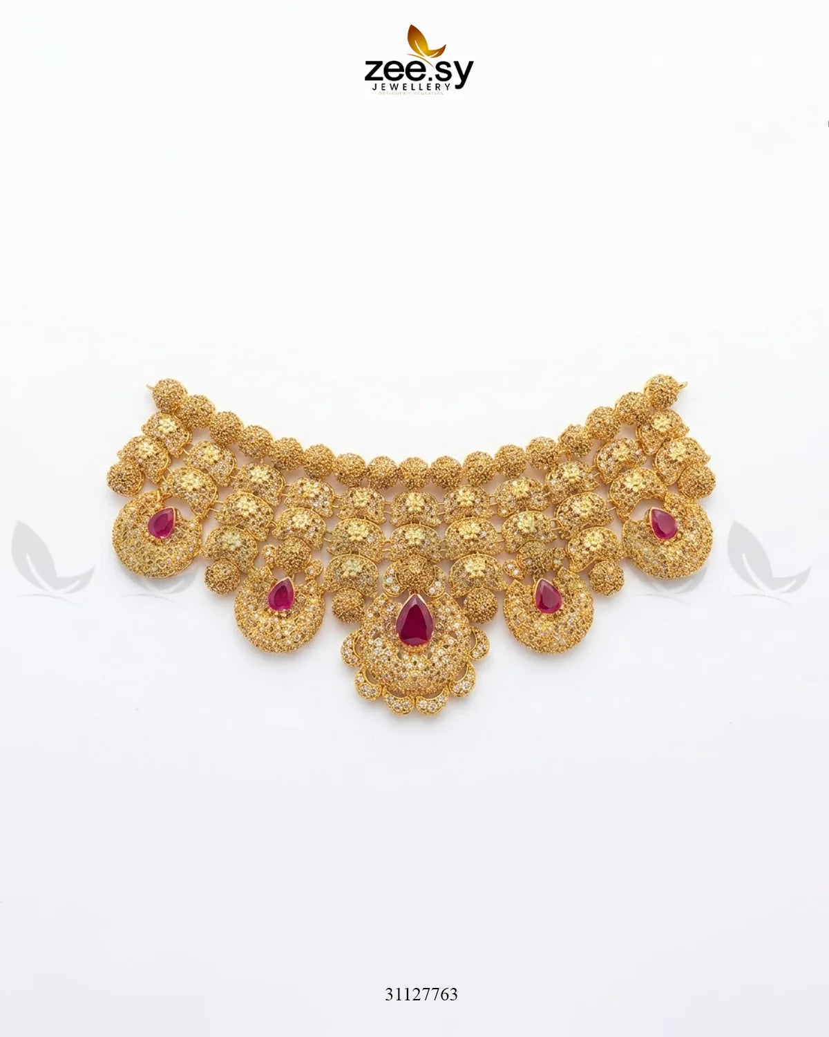 Scarlet Heritage Ruby Bridal Set Bridal Set - Zeesy Jewellery Pakistan | Premium Artificial & Imitation Jewellery