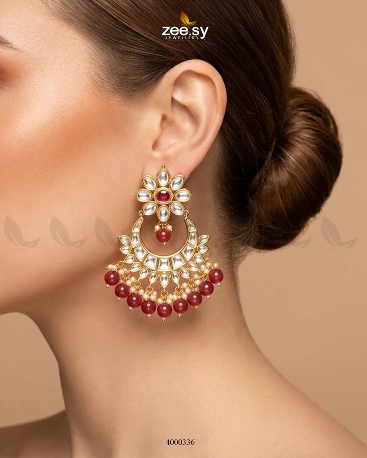 Scarlet Layered Kundan Malla Set Necklace Sets - Zeesy Jewellery Pakistan | Premium Artificial & Imitation Jewellery