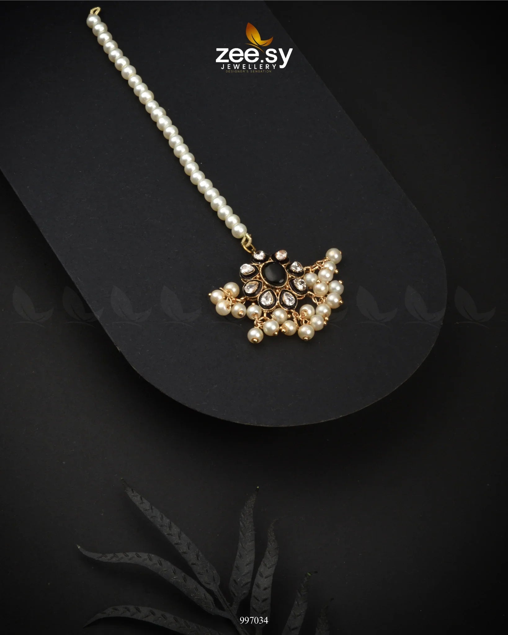 Scarlet Petal Bindiya Charm Golden Black - Zeesy Jewellery